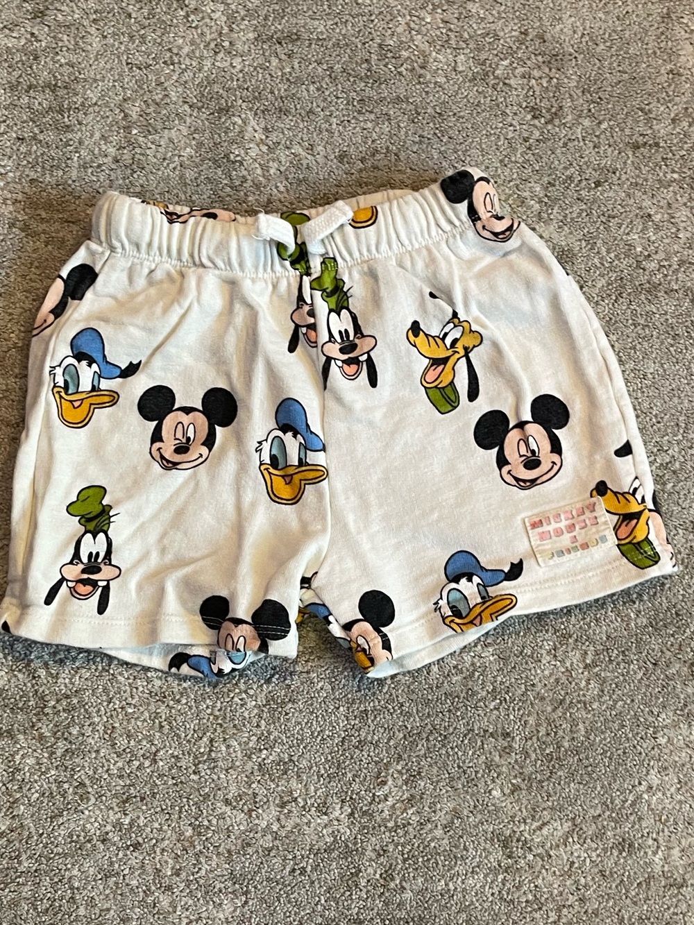 Zara White Shorts with Mickey, Donald & Friends Print